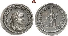 RÖMISCHE MÜNZEN MÜNZEN DER RÖMISCHEN KAISERZEIT, U. A. EINE SAMMLUNG KAISERZEITLICHER BRONZEMÜNZEN EINES HISTORIKERS UND PÄDAGOGEN Gordianus II. Africanus, 238 AR-Denar, Rom; 3,22 g. Drapierte Büste r