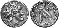 GRIECHISCHE MÜNZEN (GREEK COINS) AEGYPTUS AEGYPTUS Ptolemaios VIII., 145-116 v. Chr. Õ-Tetradrachme, Jahr 33 (= 138/137 v. Chr.), Salamis (Cyprus); 13.88 g. Kopf Ptolemaios I. r. mit Diadem//Adler auf