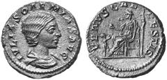 RÖMISCHE MÜNZEN (ROMAN COINS) MÜNZEN DER RÖMISCHEN KAISERZEIT MÜNZEN DER RÖMISCHEN KAISERZEIT Antoninus IV. Elagabal, 218-222 für Julia Soaemias. Õ-Denar, Rom; 2.90 g. Drapierte Büste r.//Venus sitzt 