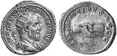 RÖMISCHE MÜNZEN (ROMAN COINS) MÜNZEN DER RÖMISCHEN KAISERZEIT MÜNZEN DER RÖMISCHEN KAISERZEIT Pupienus, 238. Õ-Antoninian, Rom; 4.07 g. Drapierte Büste r. mit Strahlenbinde//Handschlag. BMC 82; Coh. 2