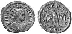 RÖMISCHE MÜNZEN (ROMAN COINS) MÜNZEN DER RÖMISCHEN KAISERZEIT MÜNZEN DER RÖMISCHEN KAISERZEIT Carinus, 283-285 für Divus Nigrinianus. Æ-Antoninian, Rom; 2.63 g. Kopf r. mit Strahlenbinde//Adler steht 