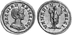 RÖMISCHE MÜNZEN (ROMAN COINS) MÜNZEN DER RÖMISCHEN KAISERZEIT MÜNZEN DER RÖMISCHEN KAISERZEIT Carinus, 283-285 für Magnia Urbica. Ô-Aureus, Rom; 4.46 g. Drapierte Büste r. mit Diadem//VENERI-V-ICTRICI