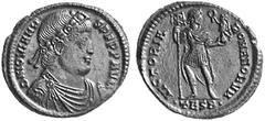 RÖMISCHE MÜNZEN (ROMAN COINS) MÜNZEN DER RÖMISCHEN KAISERZEIT MÜNZEN DER RÖMISCHEN KAISERZEIT Jovianus, 363-364. Æ-Doppelmaiorina, 363/364, Thessalonica, 2. Offizin; 8.02 g. Drapierte Büste r. mit Lor