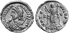 RÖMISCHE MÜNZEN (ROMAN COINS) MÜNZEN DER RÖMISCHEN KAISERZEIT MÜNZEN DER RÖMISCHEN KAISERZEIT Valentinianus III., 425-455. Ô-Solidus, 435, Ravenna; 4.44 g. Consularbüste l. mit Rosettendiadem, Mappa u