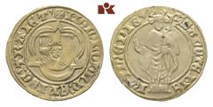 EUROPÄISCHE MÜNZEN UND MEDAILLEN NIEDERLANDE UTRECHT Bistum. Rudolf von Diepholz, 1433-1455. Goldgulden (Florin d'or) o. J. St. Martinsgoldgulden. 3,17 g. Delm. 939; Fb. 188. GOLD. Scharf gereinigt, f