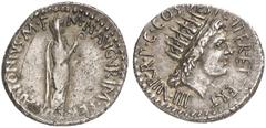 RÖMISCHE MÜNZEN IMPERATORISCHE PRÄGUNGEN Marcus Antonius, † 30 v. Chr. AR-Denar, 38 v. Chr., Athen; 3,90 g. Marcus Antonius steht r. als Augur//Solkopf r. Bab. 80; BMC 141; Crawf. 533/2; Sear 267; Syd