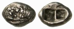 GRIECHISCHE MÜNZEN (GREEK COINS) LYDIA LYDIA Kroisos, 561-546 v. Chr. AR-1/3 Stater, Sardeis; 3.43 g. Löwen- und Stierprotome einander gegenüber//Incusum. Waggoner, Rosen Coll. 666. Gutes sehr schön S