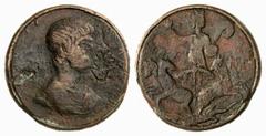 RÖMISCHE MÜNZEN (ROMAN COINS) KONTORNIATEN. KONTORNIATEN. Æ-Kontorniat, um 395 (?), Rom; 24.34 g. SALLVSTI-VS AVTOR Drapierte Büste des Salutius Saturninius Secundus r.//Sol in Quadriga v. v., unten K