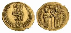 BYZANTINISCHE MÜNZEN (BYZANTINE COINS) BYZANZ BYZANZ Theodora, 1055-1056. AR-Histamenon, Constantinopolis; 4.46 g. Christus steht v. v.//Kaiserin und Maria halten Labarum. DOC 1 d; Sear 1837. Gutes se