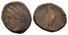 GRIECHISCHE MÜNZEN PELOPONNESUS ELIS. OLYMPIA. Æs, um 42/31 v. Chr.; 13,18 g. Herakopf l. mit Stephane//Adler steht r. Hoover -; Slg. BCD, Auktion CNG 81, Lancaster 2009, Nr. 2307 var.; Wroth, Warwick