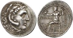 GRIECHISCHE MÜNZEN CARIA. RHODOS. AR-Tetradrachme (Alexandreier), 205/190 v. Chr., Magistrat Stasion; 16,97 g. Herakleskopf im Löwenfell r.//Zeus Aetophoros sitzt l., davor Rose. Ashton, The Coinage o