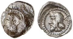 GRIECHISCHE MÜNZEN LYCIA. Unbestimmter Dynast. AR-Tritetartemorion, 430/400 v. Chr.; 0,43 g. Athenakopf l. (!) mit attischem Helm//Kopf l. mit Kyrbasia. Müseler VI, 66 (dies Exemplar, dort mit irrtüml