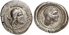 GRIECHISCHE MÜNZEN LYCIA. Wekhssere II. AR-Stater, 400/380 v. Chr., Xanthos oder Tlos; 8,26 g. Kopf r. mit Kyrbasia//In rundem Incusum: Apollokopf r. mit Lorbeerkranz, l. Diskelis. Müseler VII, 42 (di
