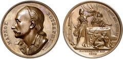 EUROPÄISCHE MÜNZEN UND MEDAILLEN GRIECHENLAND. Zeit der Befreiungskriege, 1821-1830. Bronzemedaille 1823, von K. Lange, auf Markos Botzaris, *1788 Suli, Epirus, †1823 bei Karpenisi, Held des griechisc