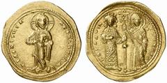 BYZANTINISCHE MÜNZEN (BYZANTINE COINS) BYZANZ Theodora, 1055-1056. AV-Histamenon, Constantinopolis; 4.40 g. Christus steht v. v.//Kaiserin und Maria halten Labarum. DOC 1 c; Sear 1837. Attraktives, se