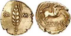 KELTISCHE MÜNZEN BRITANNIA. DOBUNNI. Anted (um 20-43 n. Chr.) -> ICENI. Antedios, 10-30/43 (?) n. Chr. CATUVELLAUNI UND TRINOVANTES. Cunobelinus, 8-41 n. Chr. AV-Stater, 20/41, Camulodunum (Colchester