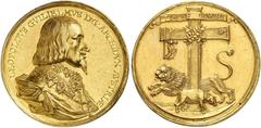 EUROPÄISCHE GOLDMÜNZEN UND -MEDAILLEN BELGIEN. SPANISCHE NIEDERLANDE. Leopold Wilhelm, Erzherzog von Österreich, 1647-1656. Goldmedaille o. J. (1647), unsigniert, vermutlich auf seine Ernennung zum St