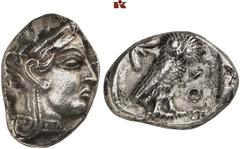 DIE SAMMLUNG DR. W. R. - KELTENWELT UND KELTENGELD IMITATIONEN VON STADT- UND REGIONALPRÄGUNGEN (INKL. BRONZE-NACHAHMUNGEN). Imitation Athen (Attica). AR-Tetradrachme, 4. Jahrhundert v. Chr.; 16,06 g.
