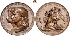 EUROPÄISCHE MÜNZEN UND MEDAILLEN GRIECHENLAND. Zeit der Befreiungskriege, 1821-1830. Bronzemedaille 1822, von K. Lange, auf den Sieg über die Türken bei Nemea (Peloponnes). Köpfe von Theodor Kolokotro
