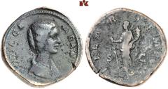 RÖMISCHE MÜNZEN MÜNZEN DER RÖMISCHEN KAISERZEIT. Didius Julianus, 193. - für Didia Clara. Æ-Sesterz, Rom; 31,50 g. Drapierte Büste r.//Hilaritas steht l. mit Palmzweig und Füllhorn. BMC 38; Coh. 4; RI