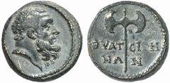GRIECHISCHE MÜNZEN (GREEK COINS) LYDIA LYDIA THYATEIRA. Æs, frühes 1. Jahrhundert n. Chr.; 4.08 g. Zeuskopf r.//Doppelaxt. RPC 2379. R Vorzüglich Estimate: 150 EUR