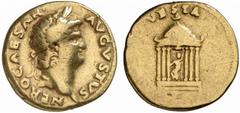 RÖMISCHE MÜNZEN (ROMAN COINS) MÜNZEN DER RÖMISCHEN KAISERZEIT MÜNZEN DER RÖMISCHEN KAISERZEIT Nero, 54-68. AV-Aureus, 64/65, Rom; 7.02 g. Kopf r. mit Lorbeerkranz//Sechssäuliger Rundtempel der Vesta, 