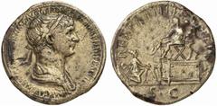 RÖMISCHE MÜNZEN (ROMAN COINS) MÜNZEN DER RÖMISCHEN KAISERZEIT MÜNZEN DER RÖMISCHEN KAISERZEIT Traianus, 98-117. Æ-Sesterz, 116/117, Rom; 22.02 g. Drapierte Büste r. mit Lorbeerkranz//Traian sitzt l. a