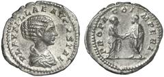 RÖMISCHE MÜNZEN (ROMAN COINS) MÜNZEN DER RÖMISCHEN KAISERZEIT MÜNZEN DER RÖMISCHEN KAISERZEIT Antoninus III. Caracalla, 198-217 für Plautilla. AR-Denar, 202/205, Rom; 3.03 g. Drapierte Büste r.//Kaise