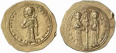 BYZANTINISCHE MÜNZEN (BYZANTINE COINS) BYZANZ BYZANZ Theodora, 1055-1056. AV-Histamenon, Constantinopolis; 4.42 g. Christus steht v. v.//Kaiserin und Maria halten Labarum. DOC 1 a; Sear 1837. Kl. Schr