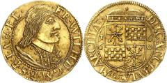 GOLDPRÄGUNGEN VON BRANDENBURG-PREUSSEN - DIE SAMMLUNG PROF. DR. RUDOLF WIECHERT U. A. DAS KURFÜRSTENTUM BRANDENBURG. KURFÜRST FRIEDRICH WILHELM, DER GROSSE KURFÜRST, 1640-1688. Dukat 1660, Lünen. 3,41