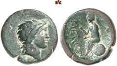 DIE SAMMLUNG DR. W.R., TEIL 4 ASIA MINOR UND CYPRUS (SLG. DR. W. R.: ROMA UNIVERSA, GRIECHEN III). IONIA. KLAZOMENAI. Æs, 190/30 v. Chr.; 1,84 g. Jünglingskopf r. mit Diadem//Philosoph Anaxagoras sitz