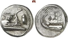 DIE SAMMLUNG DR. W.R., TEIL 4 ASIA MINOR UND CYPRUS (SLG. DR. W. R.: ROMA UNIVERSA, GRIECHEN III). LYCIA. PHASELIS. AR-Stater, 400/360 v. Chr.; 10,34 g. Prora r., darauf Gorgoneion, r. Zikade//Schiffs