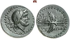 DIE SAMMLUNG DR. W.R., TEIL 4 ASIA MINOR UND CYPRUS (SLG. DR. W. R.: ROMA UNIVERSA, GRIECHEN III). LYCIA. TERMESSOS. Æs, 1. Jahrhundert v. Chr.; 6,53 g. Zeuskopf r., dahinter Zepter//Geflügelter Blitz