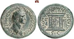 THE SAMEL COLLECTION OF JEWISH COINS AND MEDALS Herodian Dynasty, 40 BCE-96 CE. Agrippa II, 50-100. Large bronze, year 25=84/5, Caesarea Paneas/Philippi; 11,54 g. IMP CAES DIVI VESP F DOMITIAN AVG GER