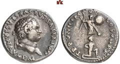 THE SAMEL COLLECTION OF JEWISH COINS AND MEDALS The Aftermaths of the Great Revolt – The Romans' Victory Celebrations and the Humiliation of the Defeated (70-81 CE). Titus, 79-81. AR-Denarius, 79, Rom