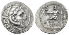 GRIECHISCHE MÜNZEN CARIA, RHODOS. AR-Tetradrachme (Alexandreier), 205/190 v. Chr., Magistrat Stasion; 16,44 g. Herakleskopf im Löwenfell r.//Zeus Aetophoros sitzt l., davor Rose. Ashton, The Coinage o
