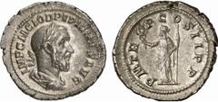 RÖMISCHE MÜNZEN (ROMAN COINS) MÜNZEN DER RÖMISCHEN KAISERZEIT Pupienus, 238. AR-Denar, Rom; 3.72 g. Drapierte Büste r. mit Lorbeerkranz//Felicitas steht l. mit Caduceus und Zepter. BMC 52; Coh. 26; RI