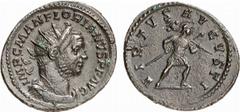 RÖMISCHE MÜNZEN (ROMAN COINS) MÜNZEN DER RÖMISCHEN KAISERZEIT Florianus, 276. B-Antoninian, Lugdunum; 3.02 g. Drapierte Büste r. mit Strahlenbinde//Soldat geht r. mit Trophäe und Speer. CBN vergl. 186