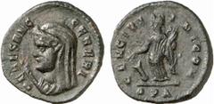 RÖMISCHE MÜNZEN (ROMAN COINS) MÜNZEN DER RÖMISCHEN KAISERZEIT Maximinus II. Daia, 305-313. Æs, 312, Nicomedia; 1.73 g. Verschleierte Büste der Ceres l. mit Diadem und Ähre//Fortuna steht l. mit Steuer