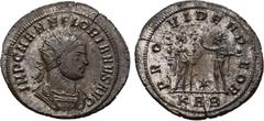 ROMAN COINS ROMAN COINS MÜNZEN DER RÖMISCHEN KAISERZEIT Florianus, 276. B-Antoninian, Serdica, 1. Emission; 4,62 g. Gepanzerte Büste r. mit Strahlenbinde//Providentia mit zwei Standarten und Sol mit G