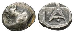 GREEK COINS PELOPONNESUS ARGOLIS. ARGOS. AR-Triobol, um 470/430 v. Chr.; 2,85 g. Wolfsprotome l.//A in Incusum. Hoover 663; Slg. BCD 1022 f. Sehr schön Exemplar der Sammlung Colin E. Pitchfork und der