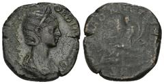 ROMAN COINS MÜNZEN DER RÖMISCHEN KAISERZEIT Severus Alexander, 222-235 für Orbiana. Æ-Sesterz, 225, Rom; 16,41 g. Drapierte Büste r. mit Diadem//Concordia sitzt l. mit Patera und Doppelfüllhorn. BMC 2