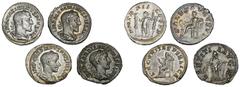 ROMAN COINS MÜNZEN DER RÖMISCHEN KAISERZEIT Maximinus I. Thrax, 235-238. AR-Denar, 236, Rom; 2,29 g. a) Drapierte Büste r. mit Lorbeerkranz//Kaiser steht l. mit erhobener Rechten und Zepter, l. und r.