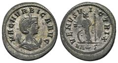ROMAN COINS MÜNZEN DER RÖMISCHEN KAISERZEIT Carinus, 283-285 für Magnia Urbica. Æ-Antoninian, Rom; 3,12 g. Drapierte Büste r. mit Diadem auf Mondsichel//Venus steht l. mit Helm und Zepter, zu ihren Fü