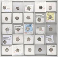 ROMAN COINS LOTS RÖMISCHER MÜNZEN Römische Silbermünzen: Enthalten sind römische Prägungen von der Republik bis Carausius, in den gängigen Nominalen (28x Denare und 24x Antonininane). Besonders hervor