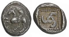 GREEK COINS LYCIA Khinakha (?). AR-Diobol, 470/440 v. Chr.; 3,01 g. Pegasos l. auf Rundschild//In Incusum: Triskelis. Müseler IV, 85. Feine Tönung, sehr schön/fast vorzüglich Erworben bei der Firma Em