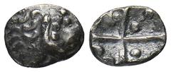 CELTIC COINS GERMANIA VINDELIKER. AR-Quinar, 2./1. Jahrhundert v. Chr.; 1,16 g. Kopf r.//Kreuz. Kellner Typ Schönaich I; Slg. Flesche vergl. 362 ff. Dunkle Patina, knapper Schrötling, sehr schön