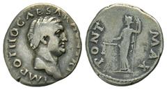 ROMAN COINS MÜNZEN DER RÖMISCHEN KAISERZEIT Otho, 69. AR-Denar, Rom; 3,27 g. Kopf r.//Aequitas steht l. mit Waage und Zepter. BMC 6; Coh. 9; RIC² 19. Feine Tönung, kl. Kratzer, schön