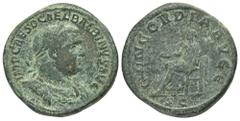 ROMAN COINS MÜNZEN DER RÖMISCHEN KAISERZEIT Balbinus, 238. Æ-Sesterz, Rom; 23,44 g. Drapierte Büste r. mit Lorbeerkranz//Concordia sitzt l. mit Patera und Doppelfüllhorn. BMC 18; Coh. 4; RIC 22. Leich