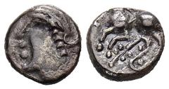 CELTIC COINS CELTIC COINS GALLIA SEQUANI. AR-Quinar, 100/50 v. Chr.; 1,82 g. Kopf l./Pferd l. Delestrée/Tache vergl. 3248. Knapper Schrötling, sehr schön